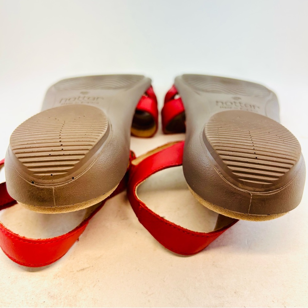 Hotter Concept Red Leather Sol Adjustable Straps Flat Sandals size 8.5 EU 40 - Picture 12 of 12